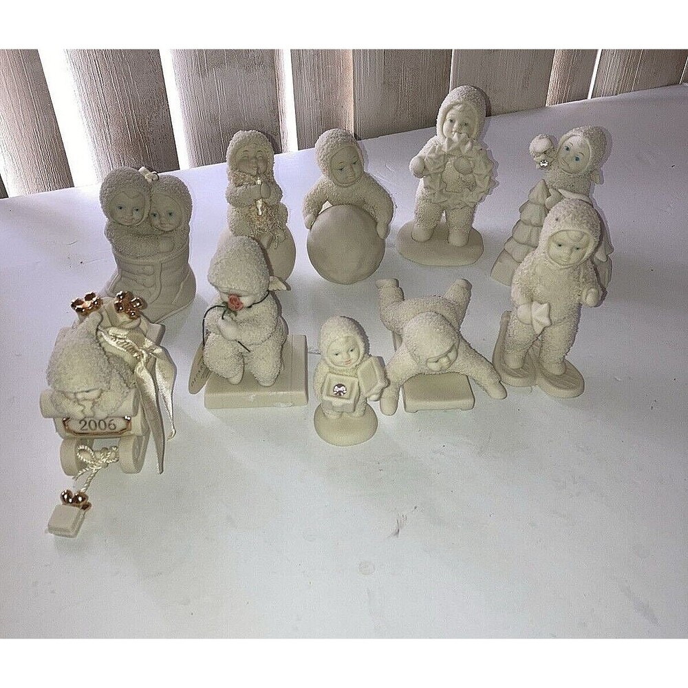 Dept 56 Snowbabies Lot of 10 Vintage Figurines Ornaments 2006 Sleigh Penguin Gem